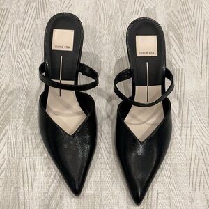 Dolce Vita Kanika Black Heeled Mules with Pointed Toe